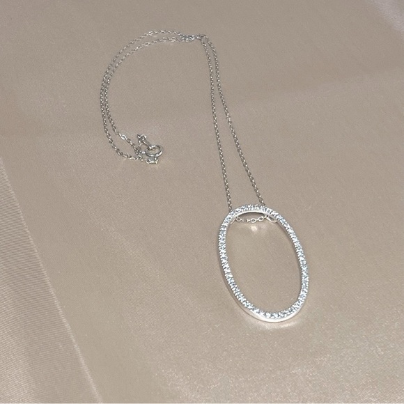 Erwin Pearl Sterling Silver Necklace With Sterling Silver & CZ Oval Pendant 925 - Picture 15 of 15